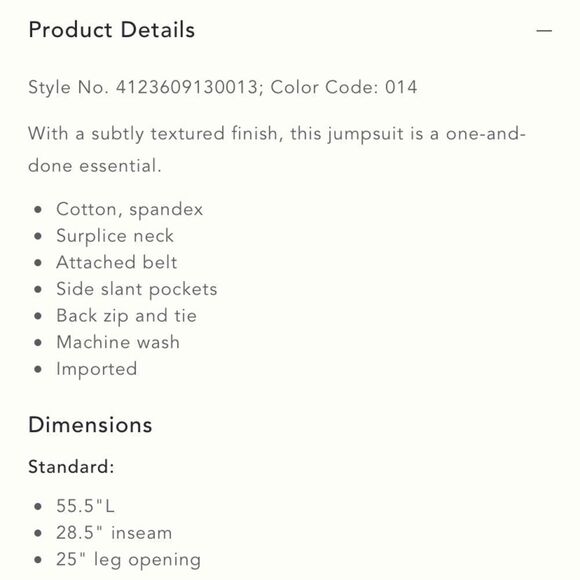 NWT Anthropology Demi textured jumpsuit. 8 - Picture 7 of 7